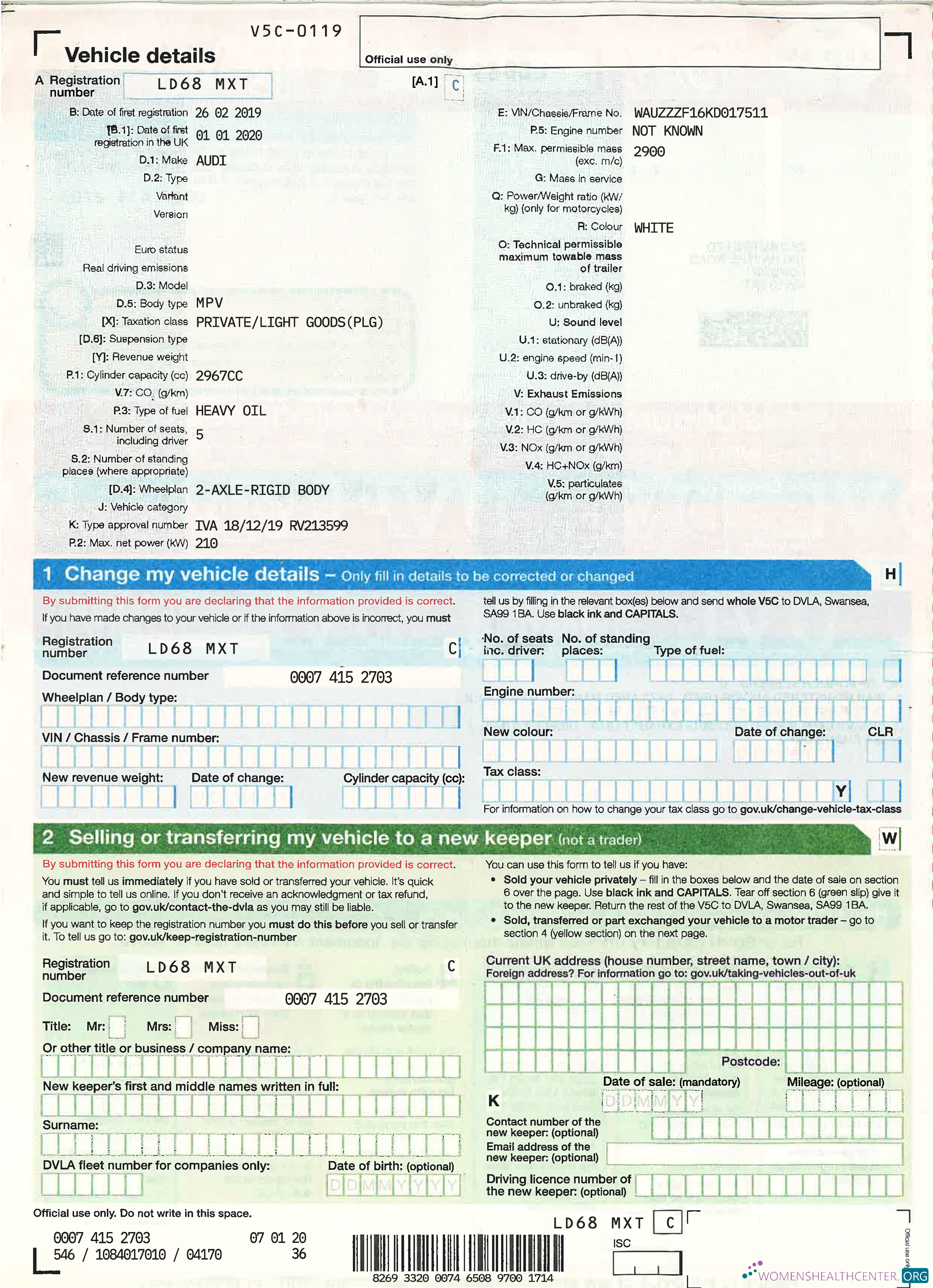 Download United Kingdom driver,vehicle registration certificate2 Photoshop template
